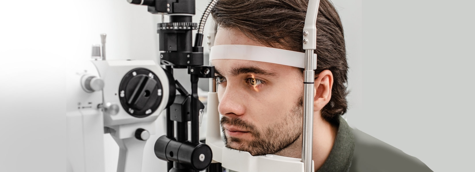 young man during eye exam in Southside